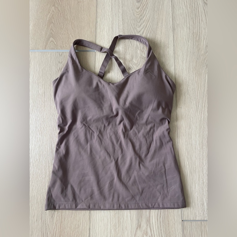 UNIFIED V NECK CROSS BACK VEST- Cool Brown
